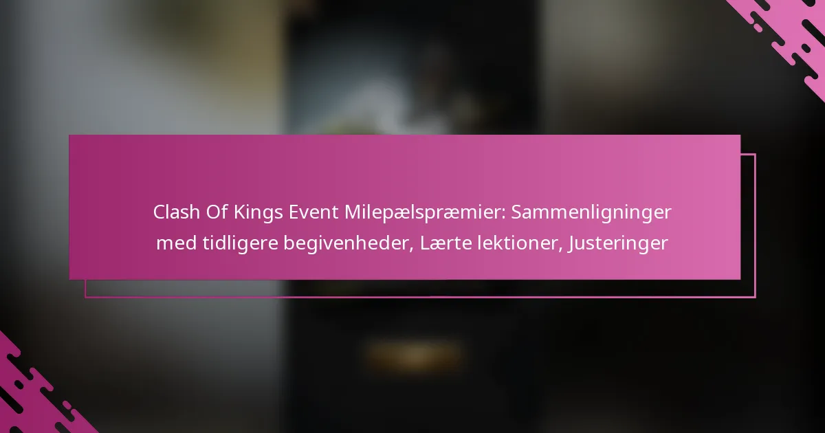 Clash Of Kings Event Milepælspræmier: Sammenligninger med tidligere begivenheder, Lærte lektioner, Justeringer